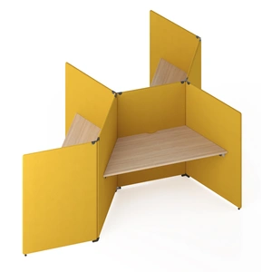 NARBUTAS My Space 3-Desk Office V Shape Workstation Cubicle