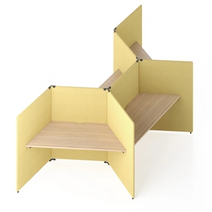 NARBUTAS My Space 4-Desk Office V Shape Workstation Cubicle