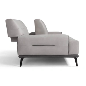Diven Living Joey Leather Sofa, Spessorato Light Grey Cenere/Dark Grey