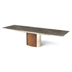 Calligaris Yoroi Metal/Ceramic/Veneer Rectangular Extendable Dining Table