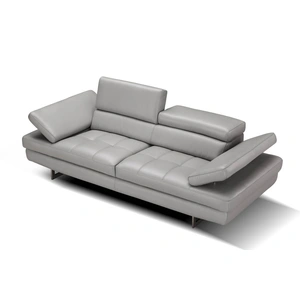 J&M Furniture Aurora Premium Leather Sofa, Grey