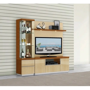 Pantek Furniture AV293 Entertainment Wall Unit TV Stand, Composition 3 in Cherry
