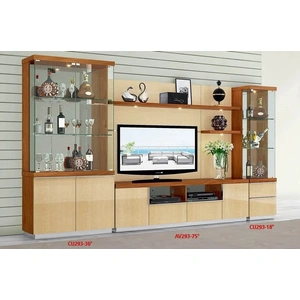 Pantek Furniture AV293 Entertainment Wall Unit TV Stand, Composition 5 in Cherry