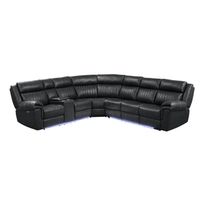 Galaxy Home Furnishings Aviator Recliner Sectional Sofa with Bluetooth Speakers & LED Lights
