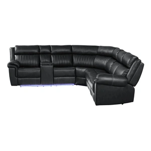 Galaxy Home Furnishings Aviator Recliner Sectional Sofa with Bluetooth Speakers & LED Lights