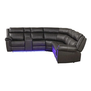 Galaxy Home Furnishings Aviator Recliner Sectional Sofa with Bluetooth Speakers & LED Lights