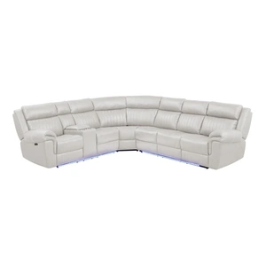 Galaxy Home Furnishings Aviator Recliner Sectional Sofa with Bluetooth Speakers & LED Lights