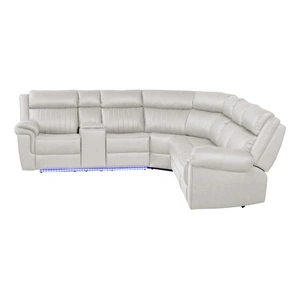 Galaxy Home Furnishings Aviator Recliner Sectional Sofa with Bluetooth Speakers & LED Lights