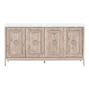 Essentials For Living Hudson Wood Extendable Dining Set, Composition 2, Natural Gray