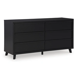 Ashley Furniture Danziar MDF/Wood Veneer Dresser w/6 Drawers, Black
