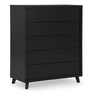 Ashley Furniture Danziar MDF/Wood Veneer Chest w/4 Drawers, Black