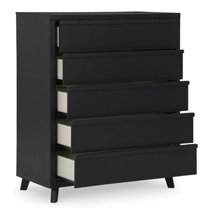 Ashley Furniture Danziar MDF/Wood Veneer Chest w/4 Drawers, Black
