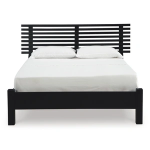 Ashley Furniture Danziar MDF/Wood Veneer Slat Panel Bed, Black
