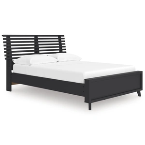 Ashley Furniture Danziar MDF/Wood Veneer Slat Panel Bed w/Footboard, Black