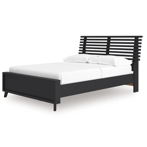 Ashley Furniture Danziar MDF/Wood Veneer Slat Panel Bed w/Footboard, Black
