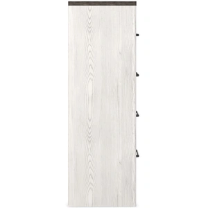 Ashley Furniture Gerridan Wood/MDF Panel Bedroom Set w/2 Sconce Lights, White/Gray