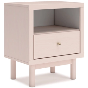 Ashley Furniture Wistenpine MDF/Plywood 1-Drawer Kid's Nightstand w/USB Charger, Blush