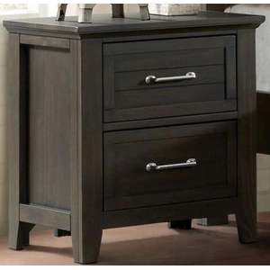 Furniture of America Alaina Wood Nightstand w/2 Drawers & USB Charger, Walnut