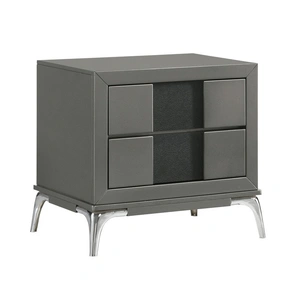 New Classic Furniture SM Nocturne Wood Nightstand w/2 Drawers in Slate Grey