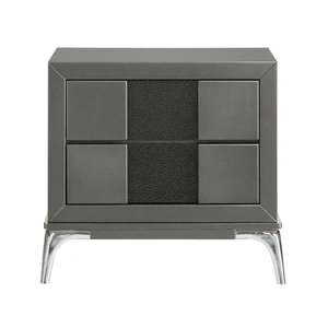 New Classic Furniture SM Nocturne Wood Nightstand w/2 Drawers in Slate Grey