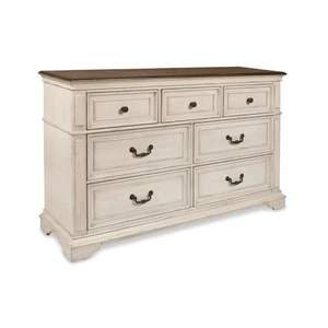 New Classic Furniture SM Anastasia Wood Double Dresser w/7 Drawers, Antique Bisque