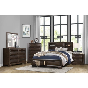 Homelegance Chesky Wood/Wood Veneer Platform Bed, Warm Espresso