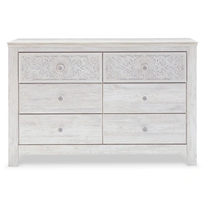 Ashley Furniture Paxberry MDF Double Dresser w/6 Drawers, Whitewash