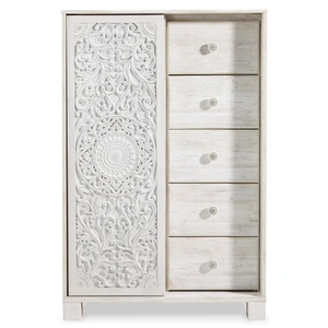 Ashley Furniture Paxberry MDF Dressing Chest w/5 Drawers, Whitewash