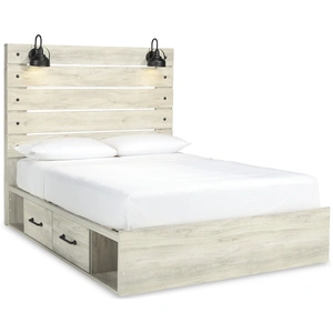Ashley Furniture Cambeck MDF/Wood Veneer Panel Bed w/2 Storage Drawers, Whitewash