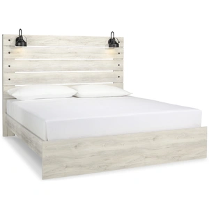 Ashley Furniture Cambeck MDF/Wood Veneer Panel Bed, Whitewash