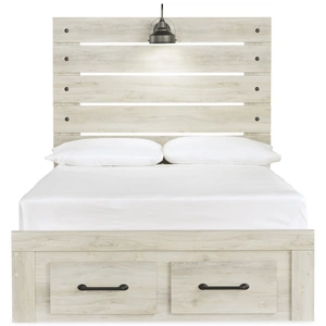 Ashley Furniture Cambeck MDF/Wood Veneer Panel Bed w/2 Drawers, Whitewash