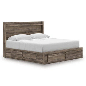Ashley Furniture Elbrim MDF Panel Storage Bed w/6 Drawers, Brown