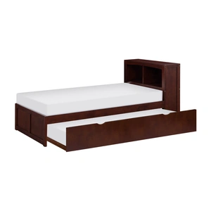 Homelegance Rowe Wood/Wood Veneer Bookcase Bed, Twin Size, Dark Cherry