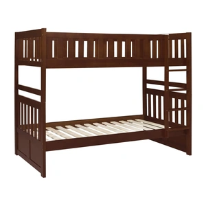 Homelegance Rowe Wood/Wood Veneer Bunk Bed, Dark Cherry