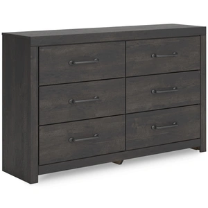 Ashley Furniture Hollivern MDF Double Dresser w/6 Drawers, Dark Grey