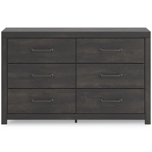 Ashley Furniture Hollivern MDF Double Dresser w/6 Drawers, Dark Grey