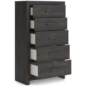Ashley Furniture Hollivern MDF Chest w/5 Drawers, Dark Grey