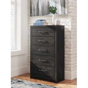 Ashley Furniture Hollivern MDF Chest w/5 Drawers, Dark Grey