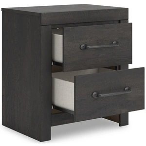 Ashley Furniture Hollivern MDF Nightstand w/2 Drawers, Dark Grey