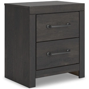 Ashley Furniture Hollivern MDF Nightstand w/2 Drawers, Dark Grey