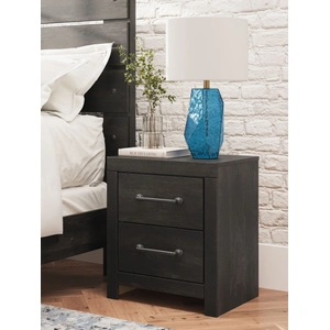 Ashley Furniture Hollivern MDF Nightstand w/2 Drawers, Dark Grey