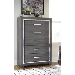Ashley Furniture Lodanna Wood Chest w/5 Drawers, Gray