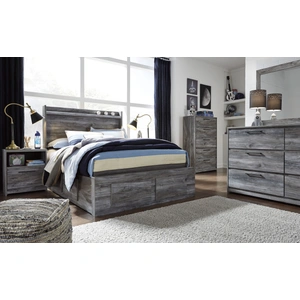 Ashley Furniture Baystorm MDF/Wood Veneer Panel Bed w/6 Storage Drawers, Gray