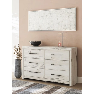 Ashley Furniture Lawroy MDF Double Dresser w/6 Drawers in Light Natural
