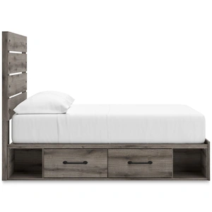 Ashley Furniture Graystorm MDF Panel Storage Bedroom Set w/2 Side Drawers, Brown Gray