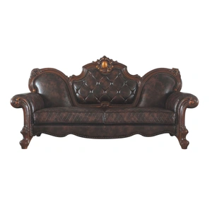 ACME Picardy Wood/PU Sofa, Vintage Cherry