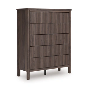 Ashley Furniture Pamytta MDF Wide Chest w/5 Drawers, Brown