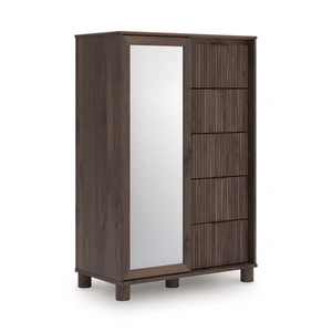 Ashley Furniture Pamytta MDF Dressing Chest w/Mirror & 5 Drawers, Brown