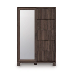 Ashley Furniture Pamytta MDF Dressing Chest w/Mirror & 5 Drawers, Brown