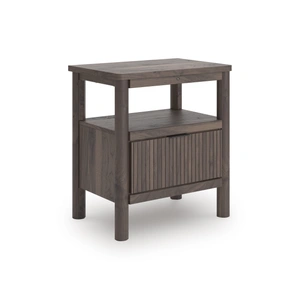Ashley Furniture Pamytta MDF Night Stand w/Drawer & Open Shelf, Brown